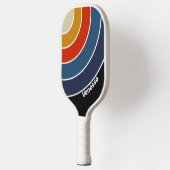 Retro Ice Rainbow Circle Stripe with Name ピックルボールラケット (左)