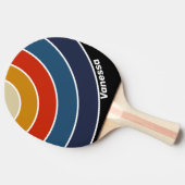 Retro Ice Rainbow Circle Stripe with Name 卓球ラケット (横)