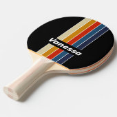 Retro Ice Rainbow Pin Striped with Name 卓球ラケット (正面アングル)