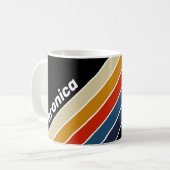 Retro Ice Rainbow Striped with Name コーヒーマグカップ (正面左)