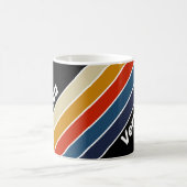 Retro Ice Rainbow Striped with Name コーヒーマグカップ (中央)