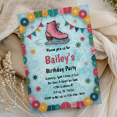 Retro Ice Skating Birthday 招待状