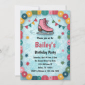 Retro Ice Skating Birthday 招待状 (正面)