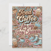 Retro Iced Coffee Ice Queen Gift Card Holder 招待状 (正面)