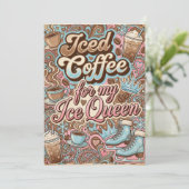 Retro Iced Coffee Ice Queen Gift Card Holder 招待状 (スタンド正面)