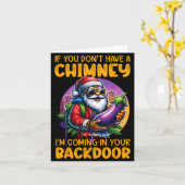 Retro If You Dont Have A Chimney I’m Coming In You カード (黄色い花)