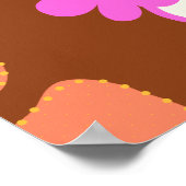 Retro Illustrated Floral Wall Art ポスター (角)