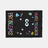 Retro I'm A Math Teacher Of Course I Have Problems フリースブランケット (正面(横))