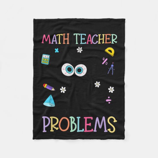 Retro I'm A Math Teacher Of Course I Have Problems フリースブランケット (正面)