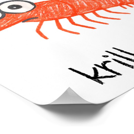 Retro Im Going To Krill Myself Shrimp Funny Ocean  ポスター (角)