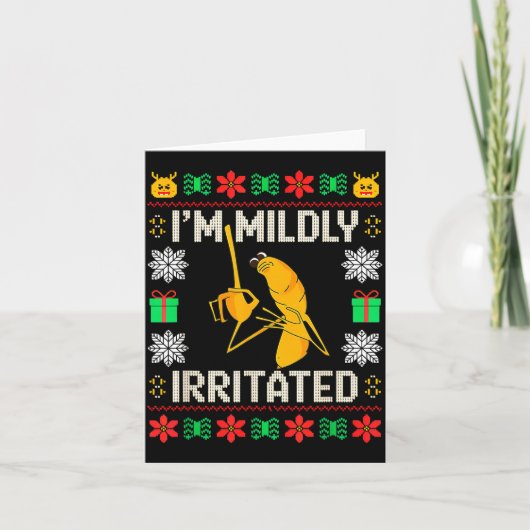 Retro I'm Mildly Irritated Marcus The Worm Christm カード (正面)
