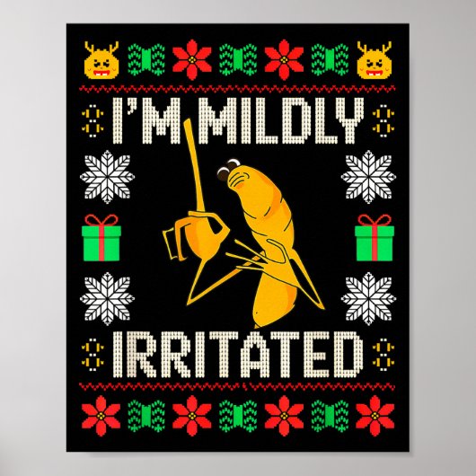 Retro I'm Mildly Irritated Marcus The Worm Christm ポスター (正面)