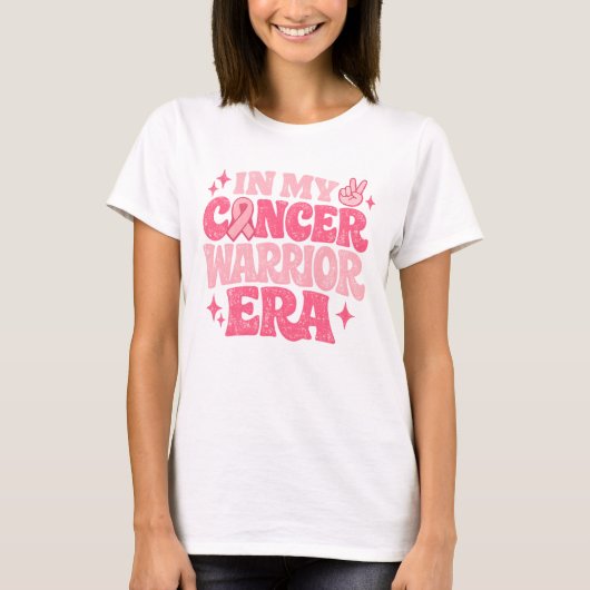 Retro In My Cancer Warrior Era Pink Ribbon Tシャツ (正面)