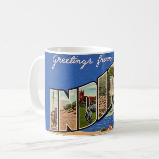 Retro Indiana Greeting Mug コーヒーマグカップ (正面左)