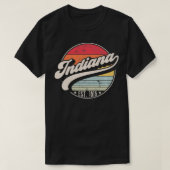 Retro Indiana Home State IN Cool 70s Style Sunset  Tシャツ (デザイン正面)