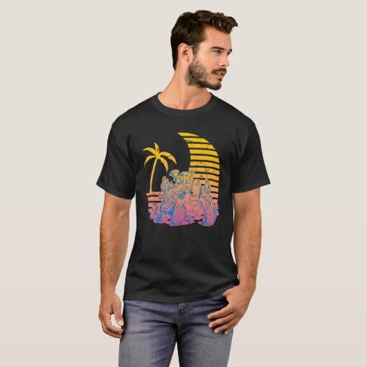 Retro - Indie Aesthetic - Vaporwave - Turtle - Pop Tシャツ (正面フル)