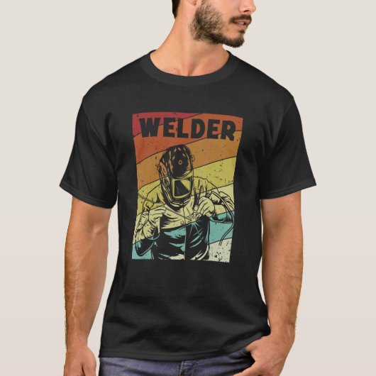 Retro Inspector Tig Tack Mig Rig Technician Welder Tシャツ (正面)