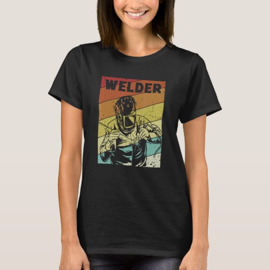 Retro Inspector Tig Tack Mig Rig Technician Welder Tシャツ (正面)