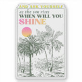 retro inspirational self care Quote  シール (正面)