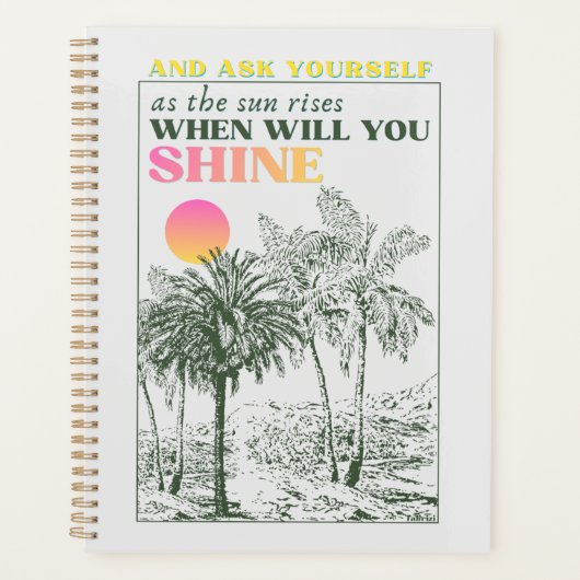 retro inspirational self care Quote  プランナー手帳 (正面)