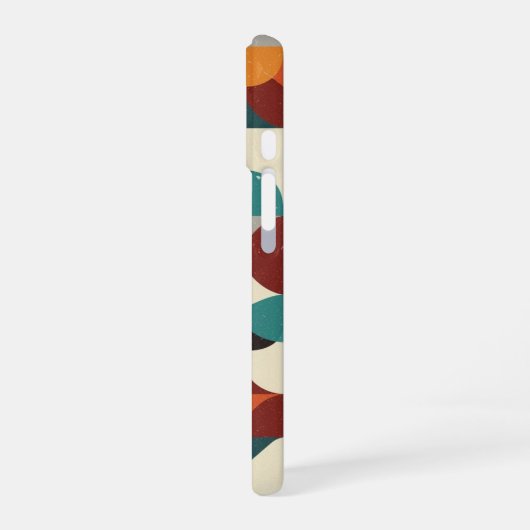 Retro Intertwined Shapes iPhone 16ケース (左側面)