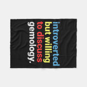 Retro Introverted But Gemology Lover Funny フリースブランケット (正面(横))