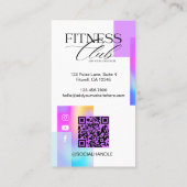 Retro Iridescent Holographic Fitness Trainer Photo 名刺 (裏面)