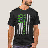 Retro Irish American Flag Distressed Flag St Patri Tシャツ (正面)