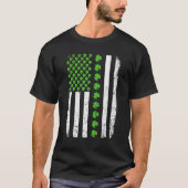Retro Irish American Flag Distressed Flag St Patri Tシャツ (正面)