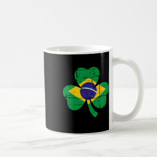Retro Irish Brazil Flag Ireland Shamrock St Patric コーヒーマグカップ
