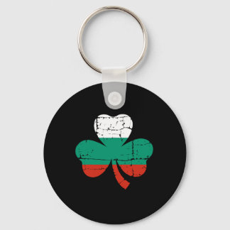 Retro Irish Bulgaria Flag Ireland Shamrock St Patr キーホルダー