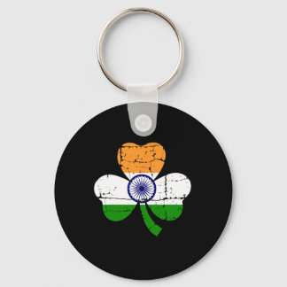 Retro Irish India Flag Ireland Shamrock St Patrick キーホルダー
