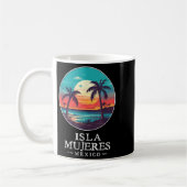 Retro Isla Mujeres Mexico Beach Sunset Souvenir Me コーヒーマグカップ (左)