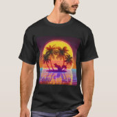 Retro Island Squirrel in Neon Sunset Tシャツ (正面)