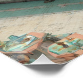 Retro Isometric Grocery Store Pixel Art ポスター (コーナー)