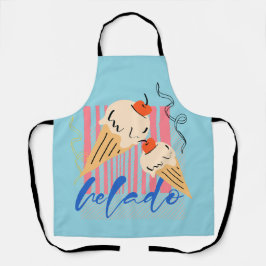 Retro Italian Ice Cream Cones エプロン