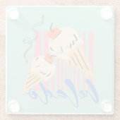 Retro Italian Ice Cream Cones ガラスコースター (裏面)