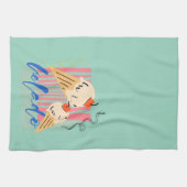 Retro Italian Ice Cream Cones キッチンタオル (横)