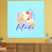 Retro Italian Ice Cream Cones キャンバスプリント (インサイチュ (リビング))