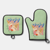 Retro Italian Ice Cream Cones 鍋つかみ&鍋敷きセット (正面)