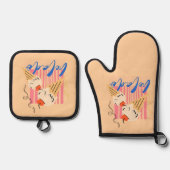 Retro Italian Ice Cream Cones 鍋つかみ&鍋敷きセット (正面)