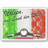 Retro Italien das Land der Roller シール (正面)