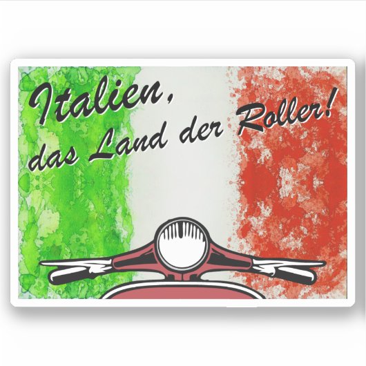 Retro Italien das Land der Roller シール (正面)