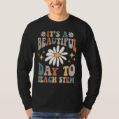 Retro It's A Beautiful Day To Teach STEM Groovy Te Tシャツ (正面)