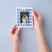 Retro Its A Date Photo Wedding Save The Date チラシ (手)