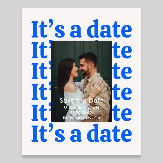 Retro Its A Date Photo Wedding Save The Date チラシ