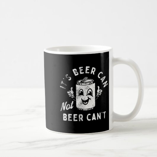 Retro It's Beer Can Not Beer Can't Funny Party Dri コーヒーマグカップ (右)