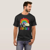 Retro Its Ok To Say Gay Rainbow LGBT Lesbian Trans Tシャツ (正面フル)