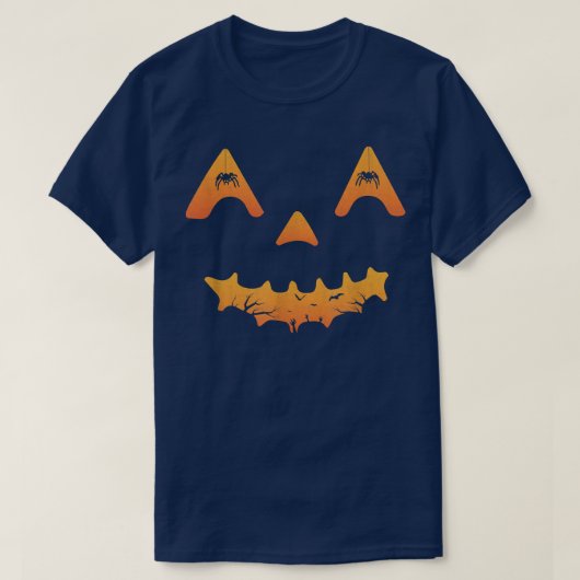 Retro JackOLantern Scary Pumpkin Face Funny Hallow Tシャツ (デザイン正面)