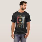 Retro January 1962 T 60Th Birthday Gift 60 Years O Tシャツ (正面フル)